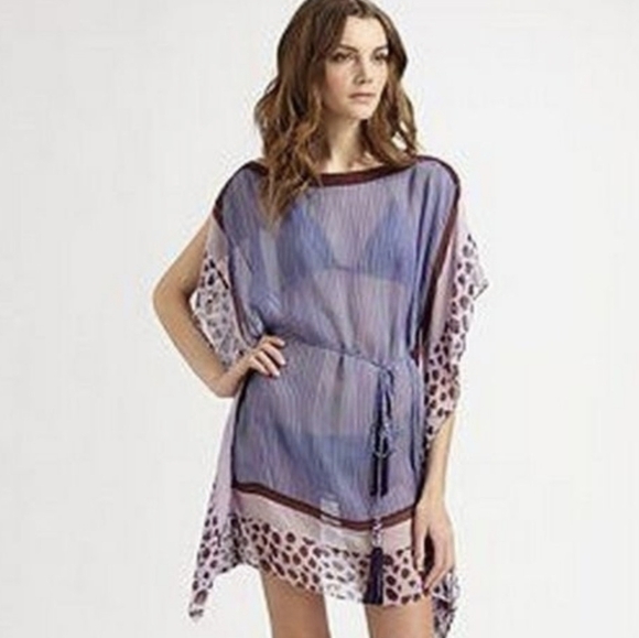 Diane Von Furstenberg  Kainda Silk Swim  Kimono,M, EUC - Picture 1 of 6